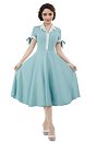 Medieval 1950s Short Sleeve Peter Pan Collar Dress Vintage A-line Summer Dress Cocktail Dress