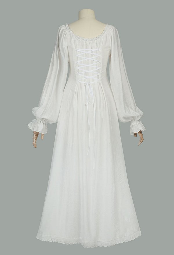 Vestido interior vintage medieval Vestido estilo corte renacentista con parte inferior blanca Vestido interior vintage medieval Vestido estilo corte renacentista con parte inferior blanca