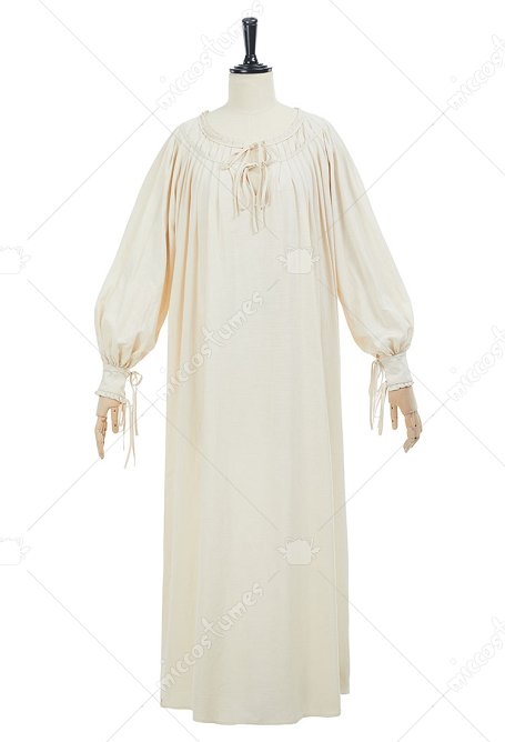 Mittelalterliches Vintage Unterkleid mit Schnürung Langärmelig Renaissance Kleid