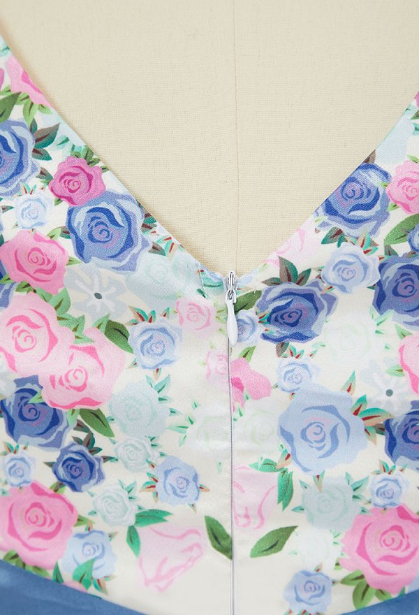 1950s Dress Vintage Retro Floral Cocktail Swing Sleeveless Dress with Bow