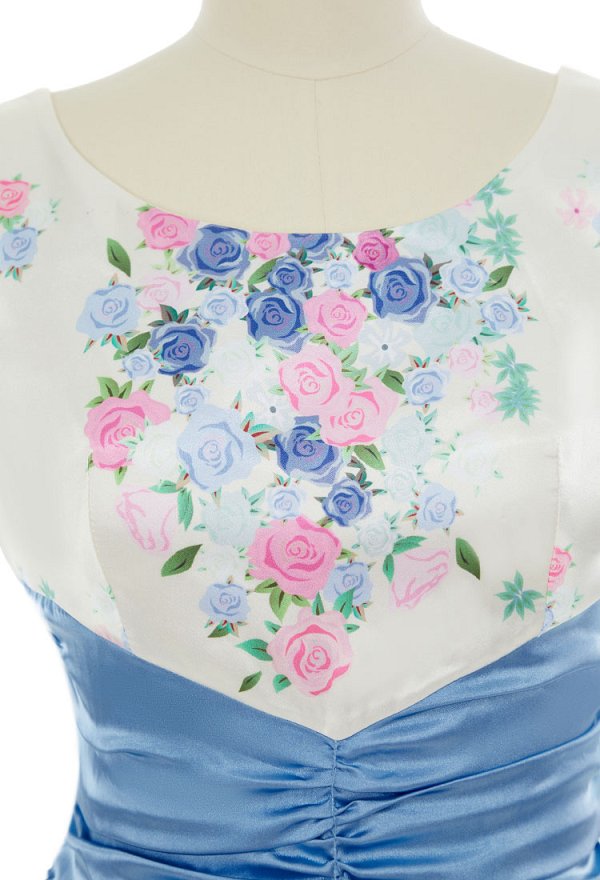 1950s Dress Vintage Retro Floral Cocktail Swing Sleeveless Dress with Bow