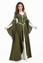 The Lord of the Rings Medieval Vintage Dress Renaissance Fairy Long Dress with Wide Sleeves and Belt