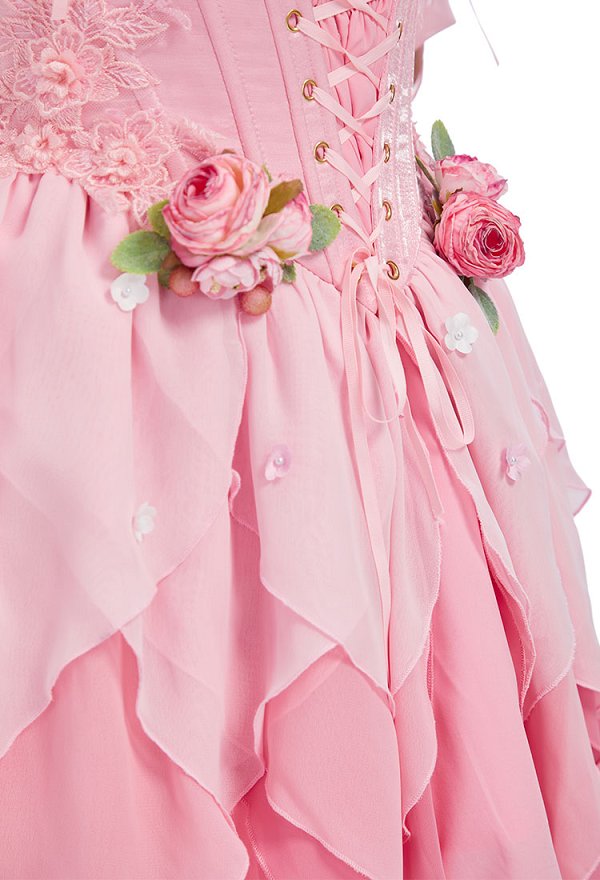 Medieval Renacentista Conjunto de Hada de las flores vestido rosa con falda interior y túnica con mangas Medieval Renacentista Conjunto de Hada de las flores vestido rosa con falda interior y túnica con mangas