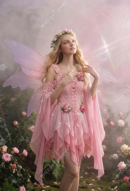 Medieval Renacentista Conjunto de Hada de las flores vestido rosa con falda interior y túnica con mangas