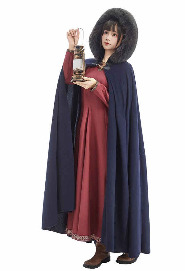 Medieval Viking Style Cloak Renaissance Vintage Hooded Cape