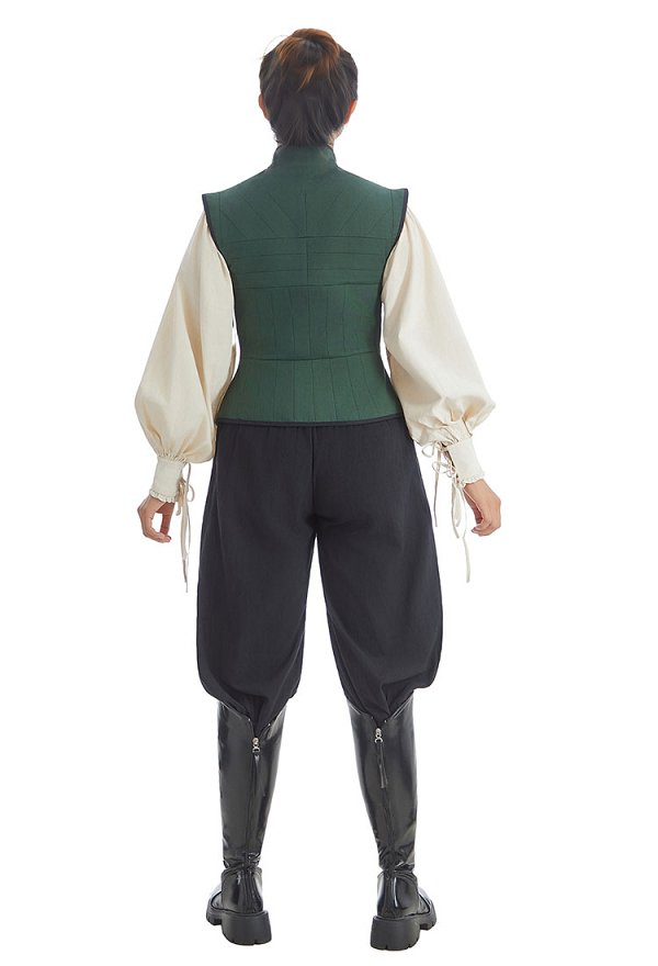 Renacentista Medieval Chaleco de caballero con chaleco retro sin mangas