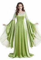 The Lord of the Rings Arwen Cosplay Medieval Renacentista Vestido de coronación de terciopelo de encaje The Lord of the Rings Arwen Cosplay Medieval Renacentista Vestido de coronación de terciopelo de encaje