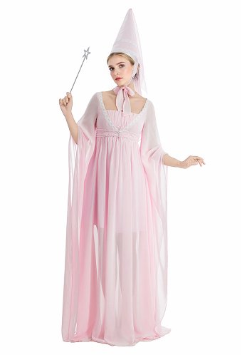 Medieval Renacentista Vestido Princesa Falda larga de satén rosa con sombrero