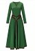 Vestido Medieval Estilo Vikingo Vintage Verde Largo con Cinturón