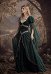 Daizbella Medieval Fantasy Elf Gown Dark Green Embossed Velvet Dress
