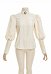 Blusa Eduardiana Vintage de Mangas Abullonadas Daizbella Blusa de Encaje Blanco Crema con Broche