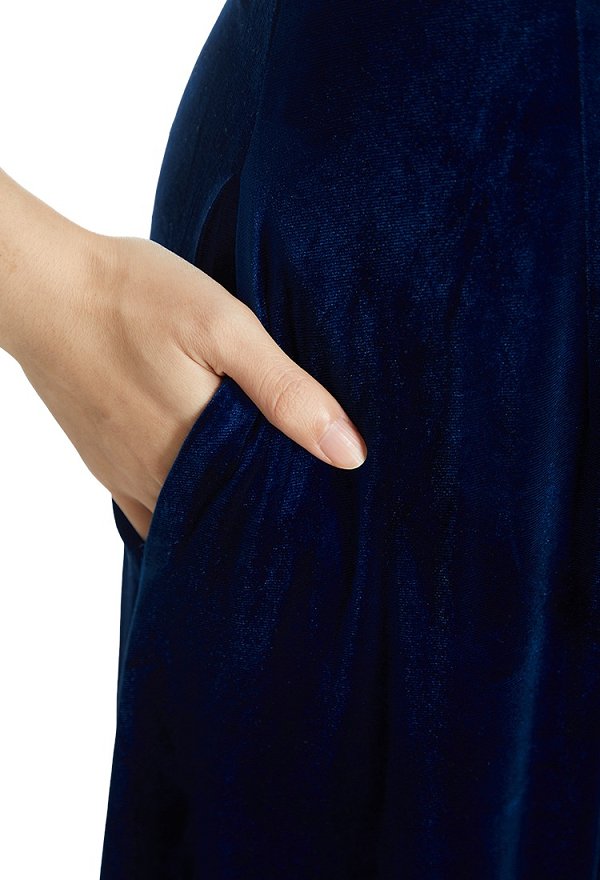 Daizbella The Lord of the Rings Medieval Blue-Grey Coronation Dress Renaissance Elf Style Velvet Lace Trim Dress