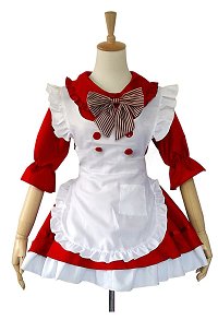 Kawaii Maid Kleid Spitze Kostüme Cosplay Kawaii Lolita Kleid mit Rüschen Schleife Cosplay