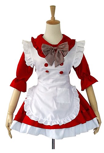 Robe Kawaii de Cosplay Style Uniforme de Chambre de Femme Lolita Princesse Manches Courtes avec Acc