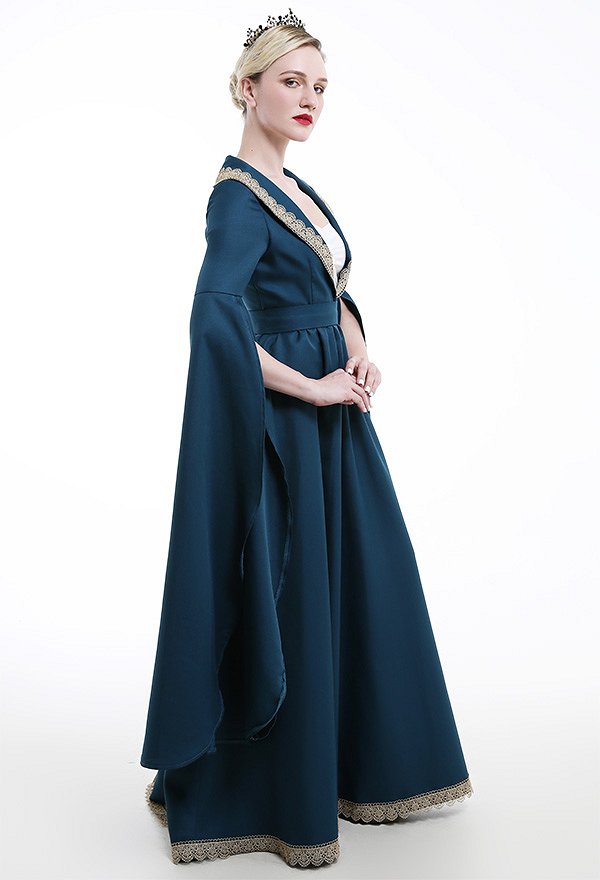 Medieval Renaissance Costume Handmade Historical Retro Court Style Fake Two-piece Dress