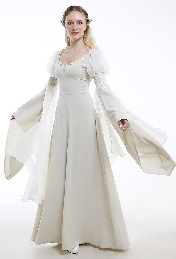 Fantasía Medieval Traje Retro Hecho a Mano Vestido Histórico de Elfo de Hadas