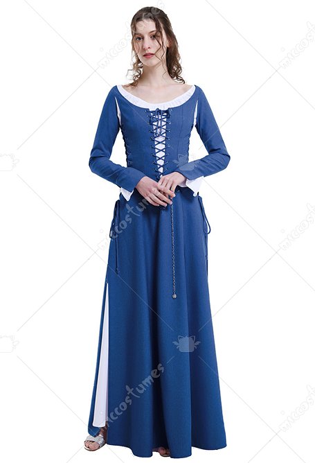Disfraz renacimiento medieval hecho a mano histórico retro encaje vestido conjunto completo para la fiesta de juego de rol LARP Halloween