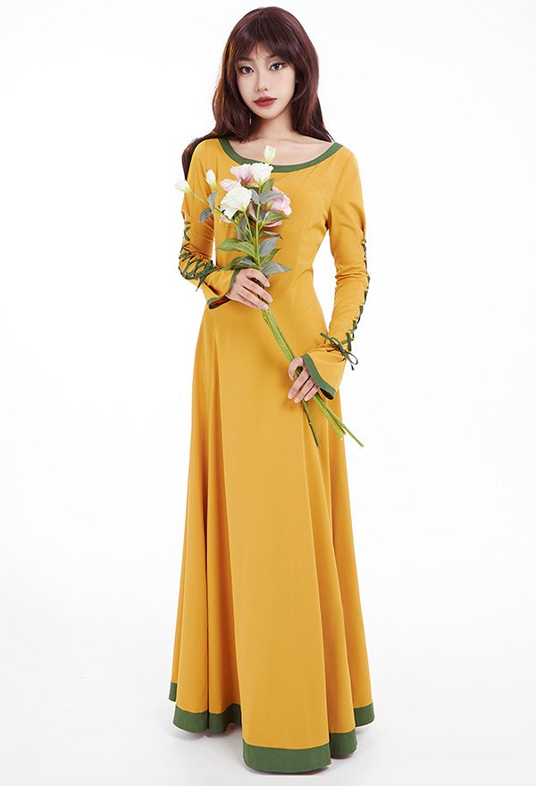 Maxi Vestido de Novia Exclusivo Medieval Suave Renacimiento
