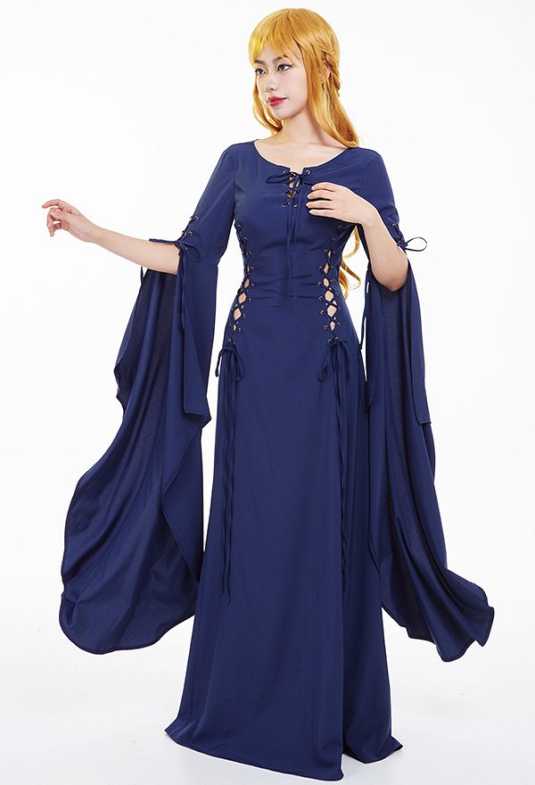Vestido de Novia Vintage Renacimiento Medieval con Mangas Largas
