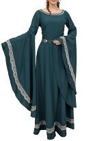 Costume de la Renaissance Médiévale Robe Rétro Historique Verte pour jeu de Rôle fête Halloween