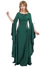 Medieval Renaissance Dress Lace-up Vintage Wedding Dress with Long Trailing Sleeves