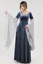 Medieval Dress Renaissance Vintage Retro Costume Fairy Elf Velvet Grey Evening Gown