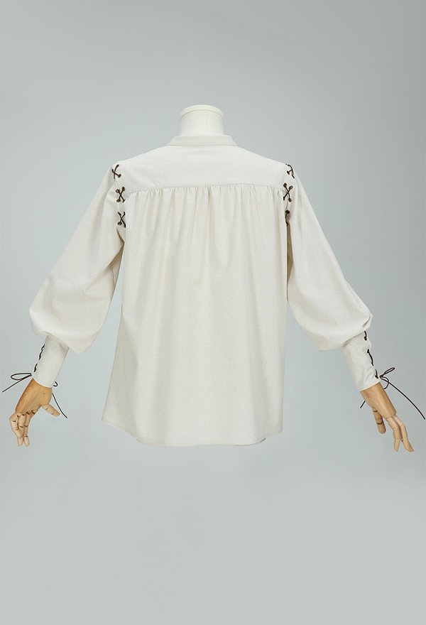 Hommes Chemise Vintage Médiéval avec Manches Larges et Ceinture