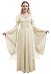 Medieval Renaissance Flower Fairy Elf Dress Khaki Retro Vintage Wide Sleeve Long Dress