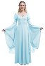 Medieval Renaissance Flower Fairy Elf Dress Light Blue Retro Vintage Long Dress