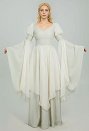 Disfraz de Cosplay Traje Renacentista Medieval, Vestido de Cintura Ceñida de Manga Ancha de Elfo de Hadas