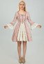 Medieval Renaissance Style Short Dress Rococo Lace Trumpet Sleeves Dress Cosplay Costume