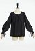 Mittelalterliche Renaissance Vintage Schwarze Bluse mit Langen Ärmeln Schnüren für Damen
