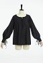 Medieval Renaissance Vintage Black Lace Up Long Sleeve Women's Blouse