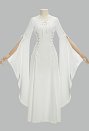 Medieval Renacentista Vintage Vestido blanco de novia de manga larga