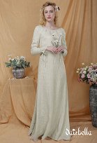 La Comtesse: Sous-Robe Médiévale Manuelle de Style Renaissance en Lin Naturel à Col Rond La Comtesse: Sous-Robe Médiévale Manuelle de Style Renaissance en Lin Naturel à Col Rond