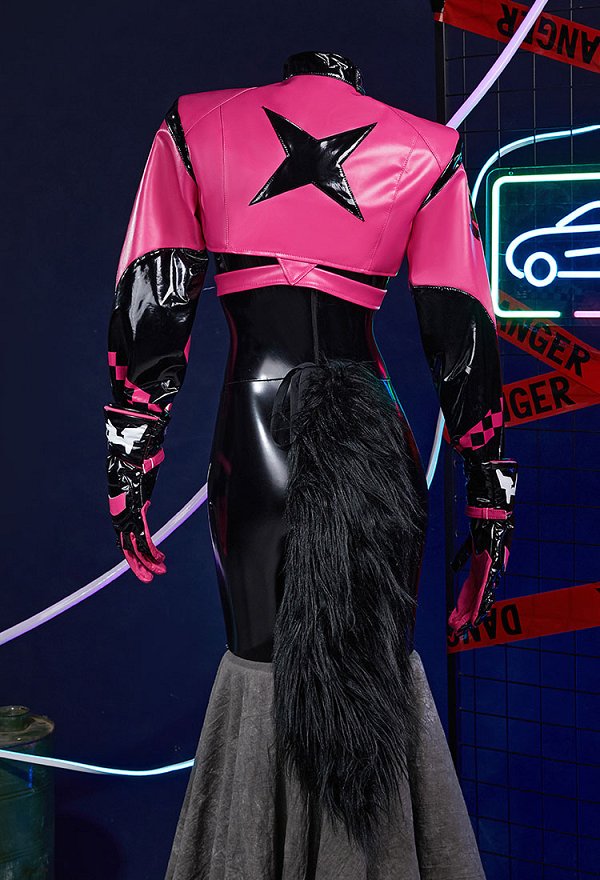 Muse Dash Rin Cosplay Kostüm Oberteil und Overall mit Handschuhen