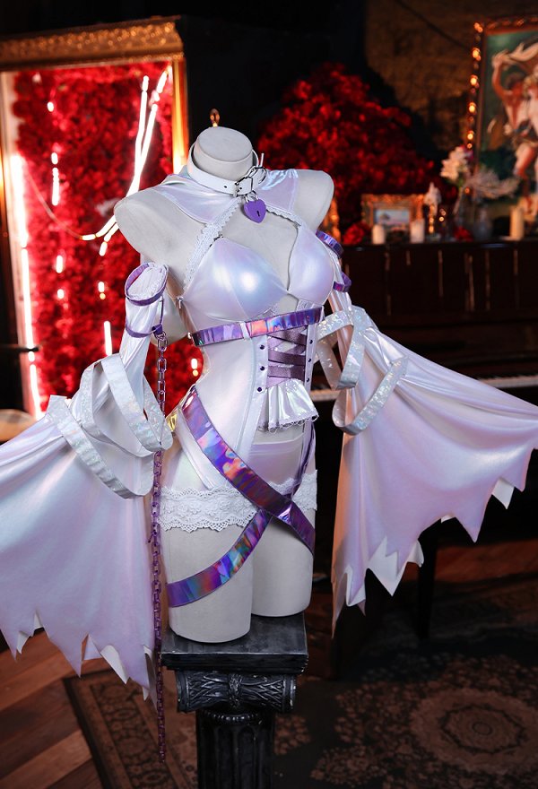 Muse Dash Marija Ghost Marija Skin Cosplay Costume Top and Shorts with Back Panel and Sleeves