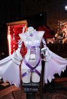 Muse Dash Marija Ghost Marija Skin Cosplay Costume Top and Shorts with Back Panel and Sleeves Muse Dash Marija Ghost Marija Skin Cosplay Costume Top and Shorts with Back Panel and Sleeves