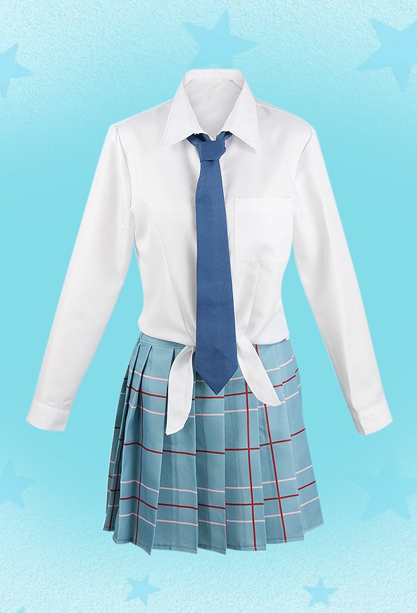 Mi vestido de cosplay de Marin: camisa y falda de uniforme escolar con medias y corbata