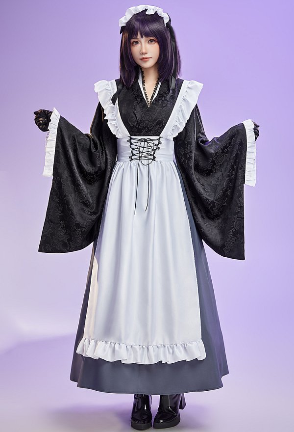 My Dress Up Dear Marin Cosplay Kimono Set Top and Skirt with Apron and Headpiece My Dress Up Dear Marin Cosplay Kimono Set Top and Skirt with Apron and Headpiece