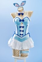 My Dress Up Dear Marin Blue Bunny Girl Cosplay Kostüm Bodysuit mit Choker und Hasenohren Stirnband