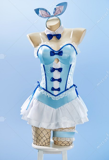 My Dress Up Dear Marin Blue Bunny Girl Cosplay Costume Bodysuit with Choker and Bunny Ear Headband
