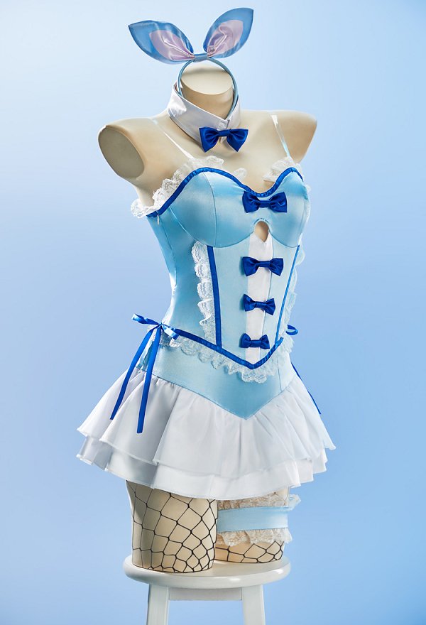 Disfraz Cosplay de Marin Blue Bunny Girl de My Dress Up Dear Body con Gargantilla y Diadema de Orejas de Conejo