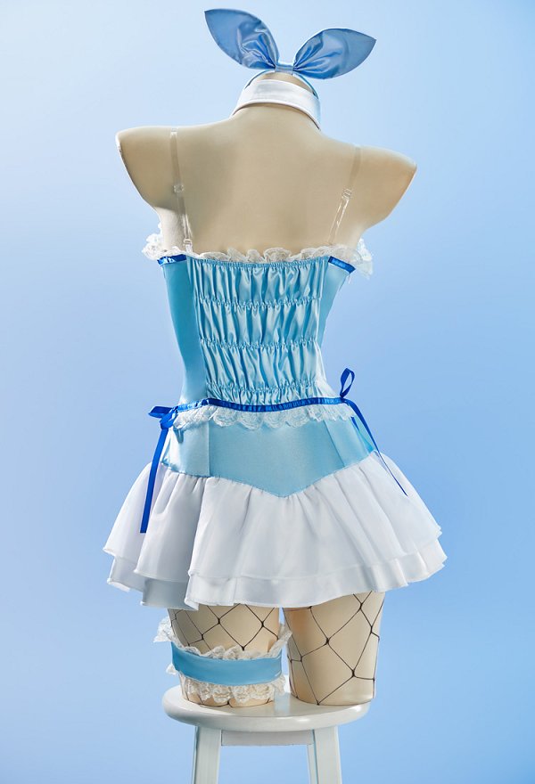 Disfraz Cosplay de Marin Blue Bunny Girl de My Dress Up Dear Body con Gargantilla y Diadema de Orejas de Conejo