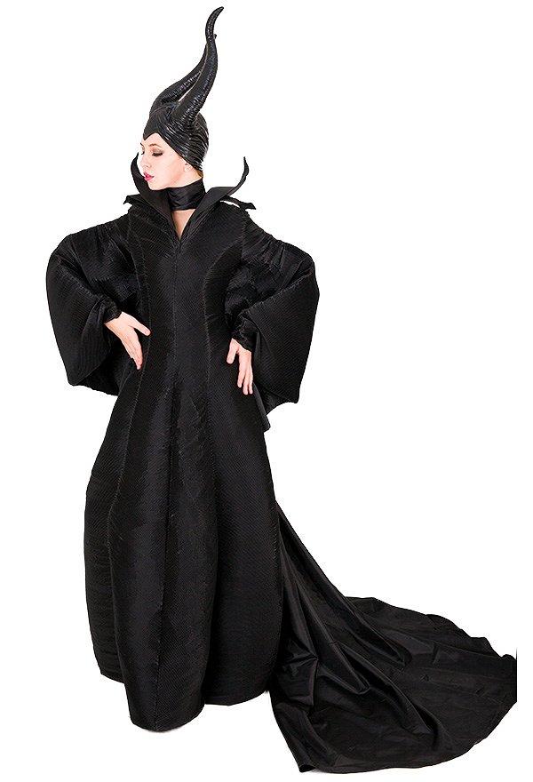 Exclusive Female Halloween Cosplay Costume Gown Dress with Headgear Inspired by Maleficent Exclusive Female Halloween Cosplay Costume Gown Dress with Headgear Inspired by Maleficent