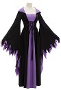 Maleficent Cosplay Costume Black & Purple Wide-sleeved Dress Halloween Dress