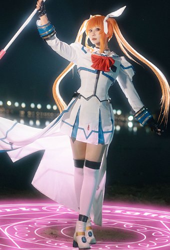 Magical Girl Lyrical Nanoha Nanoha Takamachi Cosplay Costume Top et Jupe avec Gilet
