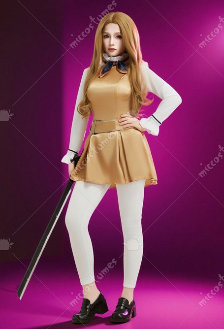 Megan Cosplay Costume Robe avec doublure et collants