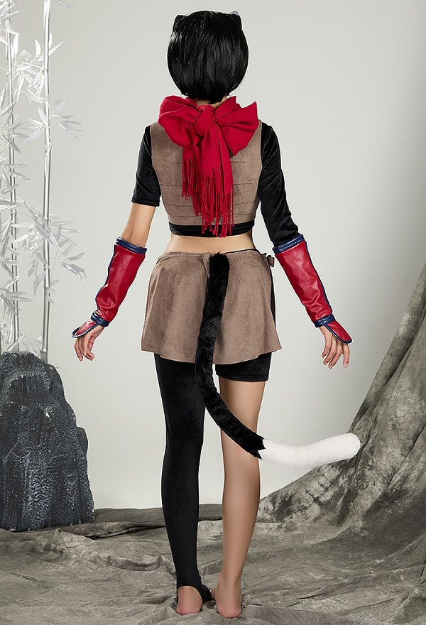 Gloutons et Dragons Izutsumi Costume de Cosplay Haut court et gilet assortis avec un tablier et un pantalon