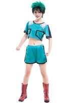MHA Cosplay Midoriya Izuku Deku Vêtement de Sport Top et Culotte Version pour Femmes MHA Cosplay Midoriya Izuku Deku Vêtement de Sport Top et Culotte Version pour Femmes